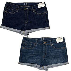 Jessica Simpson Womens Denim Roll Cuff Shorts Sz 4-8 Blue Charmer Stretch Casual